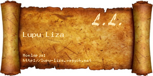 Lupu Liza névjegykártya